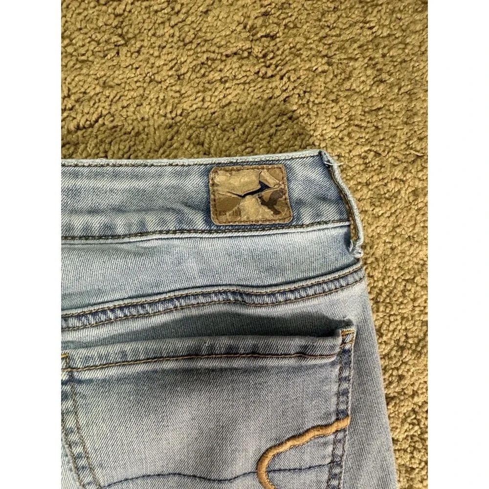 American Eagle Jegging Jeans Women 10 Light Blue Mid Rise Preppy - Picture 8 of 9